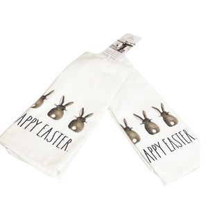 NEW Rae Dunn 🐇🐇HAPPY EASTER🐇🐇Kitchen Towel Set/2